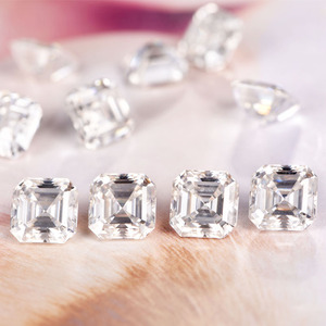 Excellent Asscher Cut 6.5mm 1.3 Carat White VVS Clarity SIC Moissanite <strong>Gems</strong> <strong>Price</strong> Per Carat Loose Moissanite Gemstone
