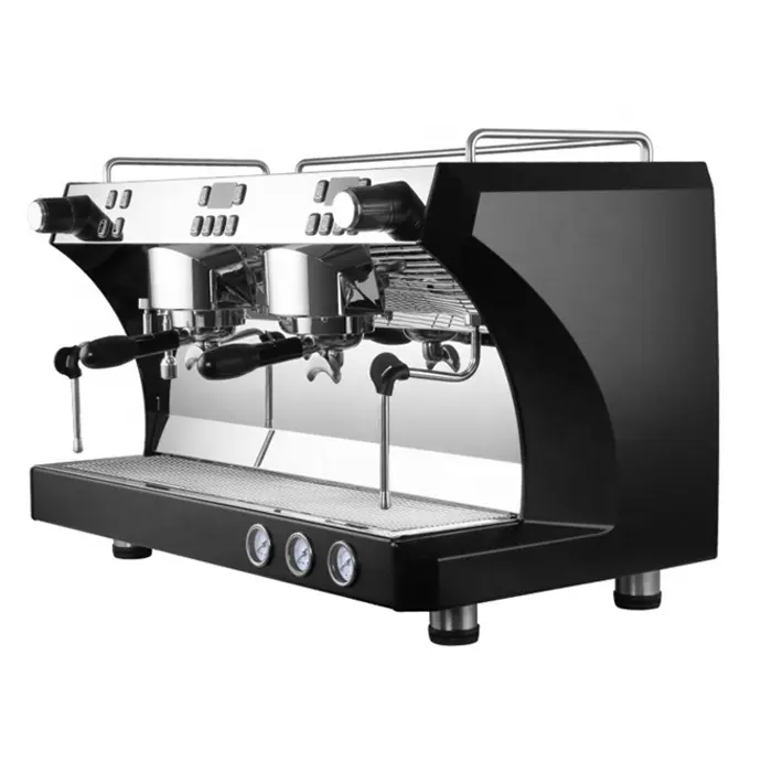 Ticari espresso kahve makinesi Cappuccino kahve makinesi çift grup kahve makinesi ithal su pompası