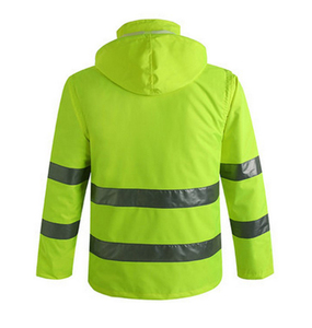 High Visibility Yellow Silver <strong>Reflective</strong> Strip Night <strong>Cycling</strong> Running Sports Custom Logo Wholesale Safety <strong>Jacket</strong> - Product Image 2