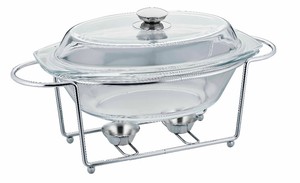Egg-shaped Hot <strong>Food</strong> Warmer Buffet <strong>Server</strong> with Glass Dish - Product Image 3
