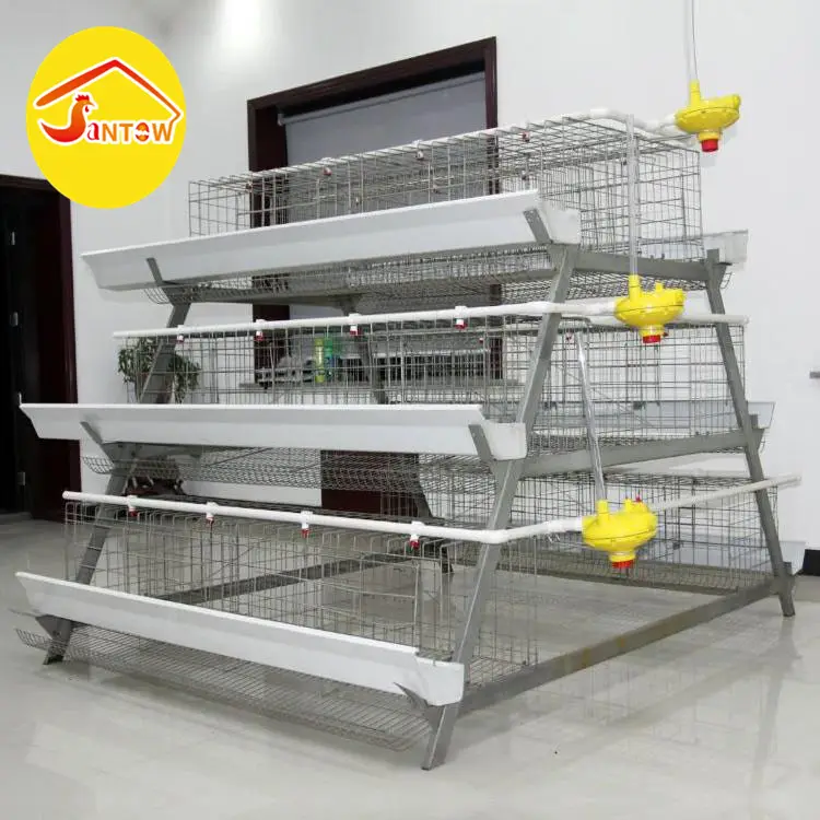 Un cadre cage à poulet 3 niveaux cage à volaille poulailler en bois pour l'Afrique Nigeria Ouganda Zambie Ghana