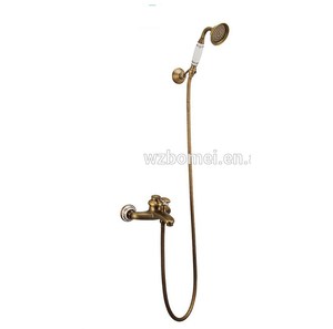 <span class=keywords><strong>Vintage</strong></span> style fini laiton Antique inspiré baignoire set de douche pour robinet avec pomme de douche + douche à main - Product Image 1