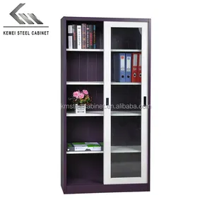 Modern office furniture sliding glass door metal file storage cabinet with price