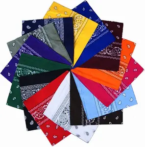 Gravata de cabeça de caxemira personalizada, bandanas de cores mistas de logotipo personalizado