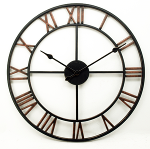 <span class=keywords><strong>Horloge</strong></span> <span class=keywords><strong>murale</strong></span> Vintage en fer, chiffres romains surdimensionnés, rétro, européen - Product Image 1