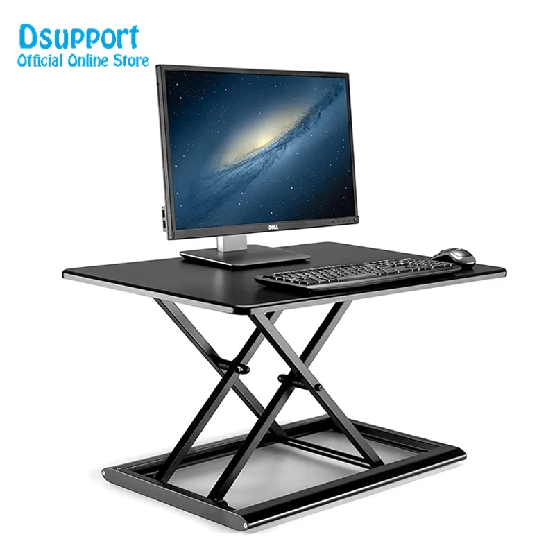 Duduk Berdiri Meja Aluminium Lapdesk untuk Monitor dan Laptop Duduk untuk Berdiri Dalam Hitungan Detik Meja Berdiri Disesuaikan