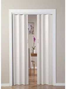 Portes pliantes à double ouverture <span class=keywords><strong>centrale</strong></span> en <span class=keywords><strong>PVC</strong></span> effet chêne blanc minimaliste avec poignées pour supermarché, atelier, usage intérieur, Royaume-Uni - Product Image 2