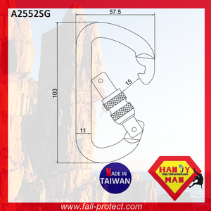 แสงกีฬากลางแจ้งที่แข็งแกร่งหนัก28KN อลูมิเนียมปีนเขาคาราบิเนอร์ - Product Image 3
