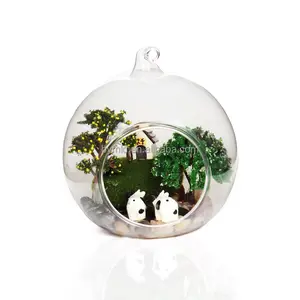 Globe Vase Suspendu Verre Plante Terrarium Romantique Europe Noël Fleur Transparente Ornement de Verre Décoration de Jardin Figurine Ronde