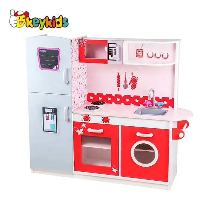 Best sale children big wooden play kitchen set with accessories W10C037A