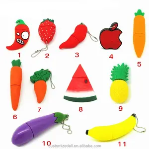 11 种卡通蔬菜和水果 usb 记忆棒胡椒胡萝卜西瓜 usb 闪存驱动器卡通水果记忆棒