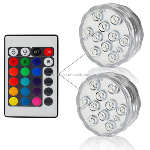 10 Luces LED sumergibles con Control remoto, lámpara de noche subacuática alimentada por batería para piscina, jarrón, cuenco, decoración para fiesta de boda