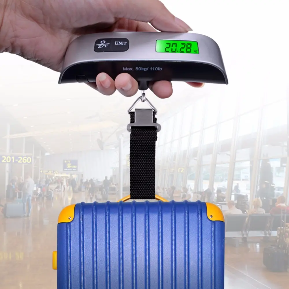 Nova 50 kg/10g Peso Display LCD Portátil Gancho de Suspensão Da Bagagem de Viagem Eletrônico Bolso Escala de Peso Exato Medidor