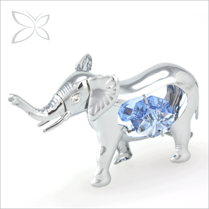 Figura de Elefante Bebé de Cristal Cromado de Alta Calidad de Crystocraft con Cristales de Corte Brillante - Product Image 2