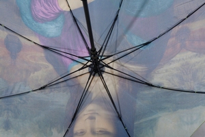Caractère impression mona lisa stright poignée bâton parapluie - Product Image 4