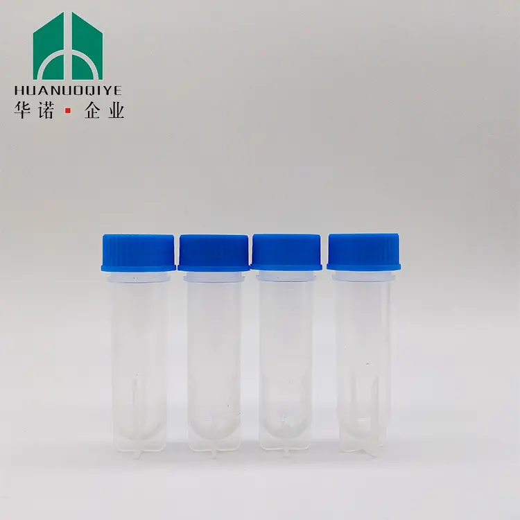 6ml plastic empty sample pp bottle centrifuge tube with blue screw cap