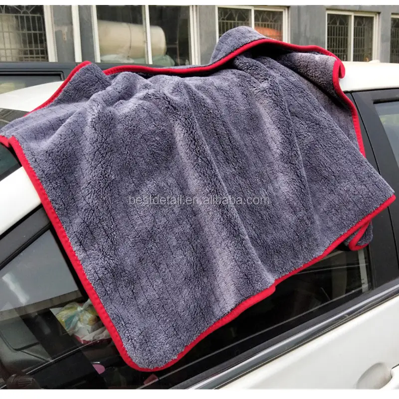 Ultra Plush Thick Soft Absorbent Cleaning Cloth Gray Large 24x36 900 GSM Microfiber Drying Towel for Car Wash Auto Detailing