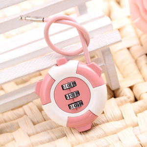 CH-839 Resettable दौर प्यारा बच्चों के लिए 3-अंक संयोजन केबल ताला गुलाबी ताला नोटबुक - Product Image 2