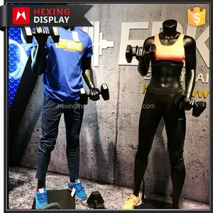 Maniquí de fibra de vidrio para hombre y mujer, soporte deportivo de exhibición para tienda, de cuerpo completo, venta al por mayor