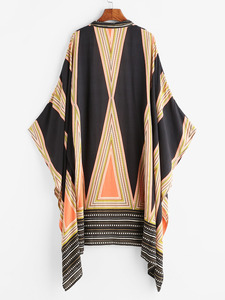 Ropa china OEM <span class=keywords><strong>de</strong></span> talla grande para mujer, Kimono informal holgado con diseño estampado Geo, Chaqueta abierta, Kimono <span class=keywords><strong>de</strong></span> verano, venta al por mayor, 2022 - Product Image 2