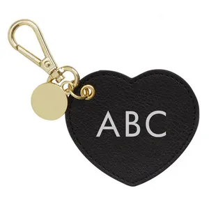 Tùy Chỉnh Logo Dễ Thương Shape Key Chain Chủ Pu Keyring Thời Trang Vegan Hình Trái Tim Da Keyring