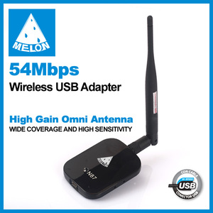 Melón n87 adaptador wifi, realtek 8187l chipset, 802.11b/g, 54 mbps de velocidad de transmisión, 6 dbi antena rp-sma - Product Image 1