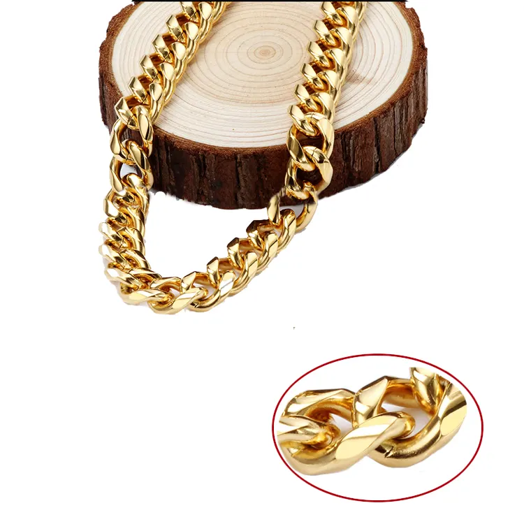Wholesale chain jewelry gold 18k real gold plated gold chain link necklace jewelry sets necklace