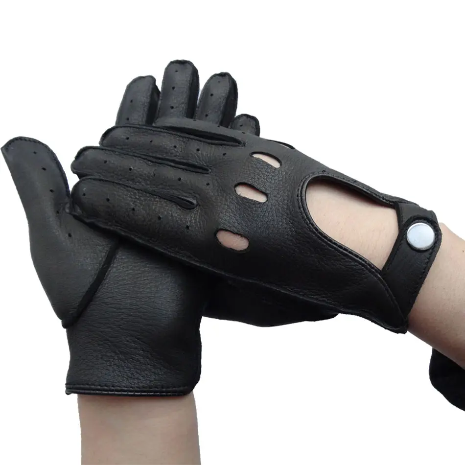 Traveling Outdoor Sports Sewing Deerskin Driving Gloves Leather Motorcycle Black Winter Women Accessories Fashion Gloves