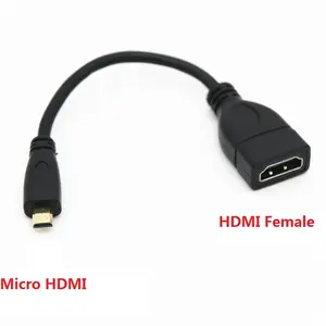 Micro hdm cabo adaptador macho para hdm fêmea full hd