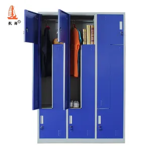 VIP Locker Room Modular 6 Z Type Steel Step Sports Center Storage Steel Six Door Athletic Metal Locker