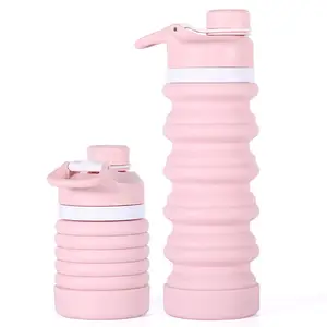 Multifunctional Personalized Custom Logo Collapsible Silicone Smart Shaker Water Bottle