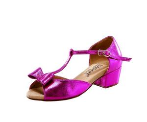 Chica de zapatos de baile zapatos de baile 1.5 pulgadas de tacón cubo rojo de la rosa zapatos latinos - Product Image 1