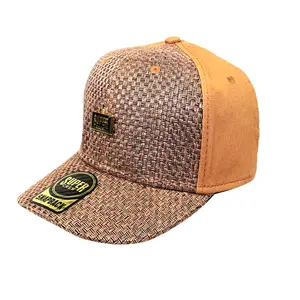 금속 로고를 가진 본래 광저우 다 색깔 Handmade 넓은 테두리 밀짚 모자 야구 모자 공장