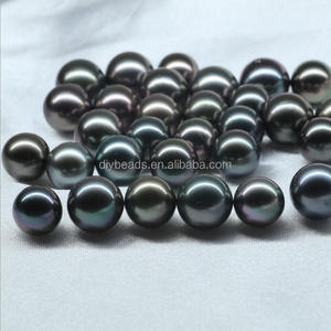 Black seawater <strong>pearl</strong> smooth 8 to 9mm black loose natural <strong>tahitian</strong> Deai Gems wholesale grade 4a perfect no flaw - Product Image 6