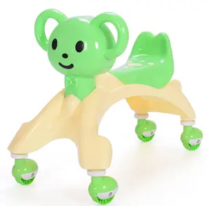 High quality cute animal plastic baby swing car walker car ride on toy four wheel scooter with seat