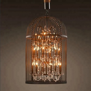 Lampadario a Gabbia per Ristorante, Illuminazione <span class=keywords><strong>Vintage</strong></span> in Cristallo, Lampadari Cozee, Lampada a Sospensione per Hotel, <span class=keywords><strong>Plafoniera</strong></span> CZ2510/4 - Product Image 4