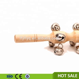 Musique cadeau pour enfants main boisé sonner la cloche Bébé hochets en bois Jingle Bâton avec <span class=keywords><strong>cloches</strong></span> <span class=keywords><strong>Cloches</strong></span> de Traîneau - Product Image 5