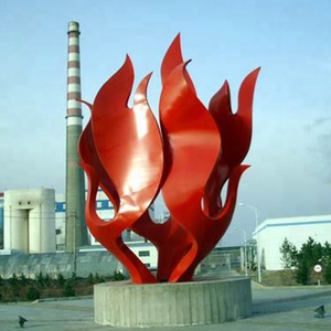 Hecho a mano 304 Grado Gran Plaza poner rojo <span class=keywords><strong>de</strong></span> acero inoxidable <span class=keywords><strong>de</strong></span> la ciudad llama escultura <span class=keywords><strong>de</strong></span> estilo - Product Image 1