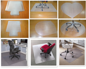 A esteira plástica 45x53 da cadeira do assoalho do PVC dos produtos de escritório polegadas, retangular com o bordo para o protetor do tapete - Product Image 4