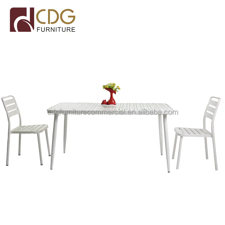 Comercial cafetería comedor muebles, mesa y sillas de aluminio conjunto