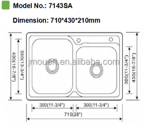 Nuovo Design <span class=keywords><strong>Lavello</strong></span> da Cucina a Doppia Vasca in Acciaio Inox 304 su Misura - Product Image 2