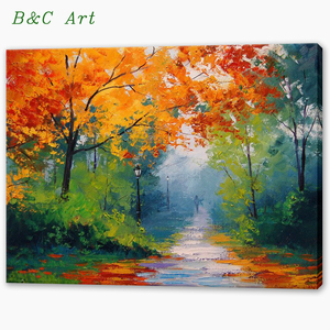 Hand Painted Canvas Art Customized Design Beautiful Landscape Scenery Acrylic Knife Oil Painting