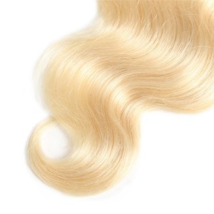All'ingrosso a buon mercato 10A grado biondo indiano Remy Virgin Body Wave fasci di capelli cuticola allineati con chiusura in pizzo Stock - Product Image 4