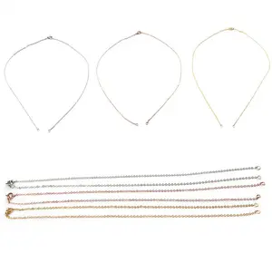 1.5mm Stainless Steel DIY Chain Necklace für Connector DIY Jewelry Findings 44mm 3 Colors