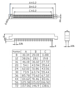 Dây/PCB Hàn 805 loại 3.96mm 2*10P Thẻ Cạnh Kết nối với tai - Product Image 5