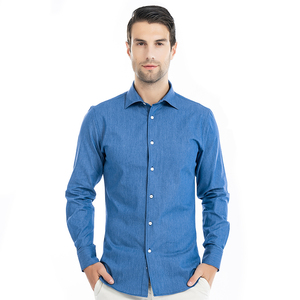 Venta al por mayor de moda más tamaño casuales de los hombres de manga larga de verano de 2019 <span class=keywords><strong>hombre</strong></span> Camisa vaquera de algodón 100% - Product Image 1