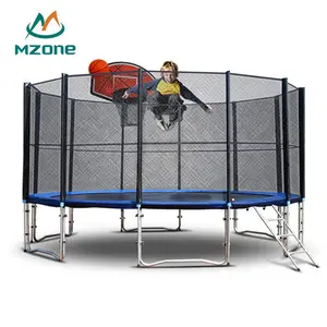 Mzone Grosir Pabrik Langsung 12 Kaki 366 Cm, Trampolin Basket Luar Ruangan Profesional dengan Jaring