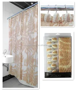 China fornecedor personalizado impresso cortinas de chuveiro, impermeável para tecido chuveiros cortina