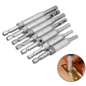 7pcs HSS Self-centering Hinge Door Hardware Drill Bit Set Pilot Hole Guides for Door Cabinet window Drilling