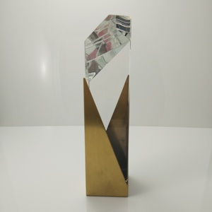 Thiết Kế Độc Đáo Rõ Ràng Pha Lê Kim Loại <span class=keywords><strong>Trophy</strong></span> Cho Giải Thưởng - Product Image 4